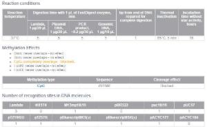 SmaI, FastDigest™, Fermentas