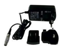 Battery charger with interchangeable plug