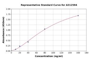 Representative standard curve for Mouse Prosurfactant Protein C ELISA kit (A312594)