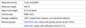 Sulpho-SMCC (3-Sulpho-N-succinimidyl-4-(N-maleimidomethyl)cyclohexane-1-carboxylate sodium salt), Pierce™