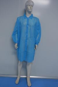 Laboratory coat, SPP, velcro, blue, close view