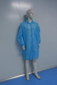 Laboratory coat, SPP, velcro, blue, side view