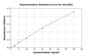 Representative standard curve for human leukotriene B4 receptor/BLT ELISA kit (A313361)