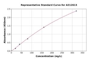 Representative standard curve for Human Endothelin 1 ELISA kit (A312613)