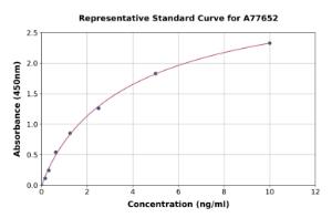 Representative standard curve for Human SAHH ELISA kit (A77652)