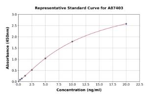 Representative standard curve for Mouse Ki67 ELISA kit (A87403)