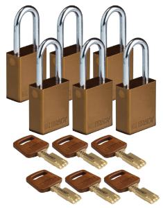 6 Padlock aluminium brown 38ST