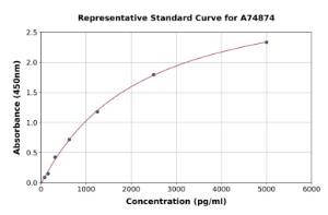 Representative standard curve for Mouse Klk1b22 ELISA kit (A74874)