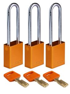 3 Padlock aluminium orange 76ST