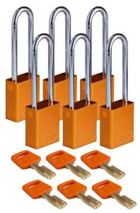 6 Padlock aluminium orange 76ST