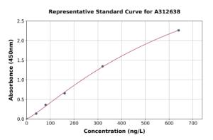 Representative standard curve for Human LIF ELISA kit (A312638)