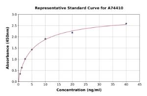 Representative standard curve for Rabbit HMGB1 ELISA kit (A74410)