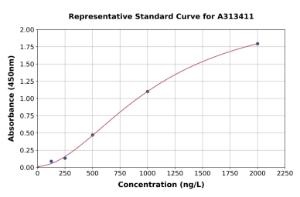 Representative standard curve for human Nav18/SCN10A ELISA kit (A313411)