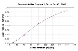 Representative standard curve for Mouse ADAMTS4 ELISA kit (A312648)