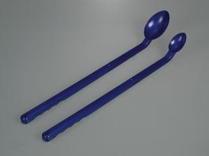 Detectable spoon, long handle, blue