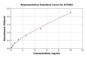 Representative standard curve for Human Nrf2 ELISA kit (A74902)