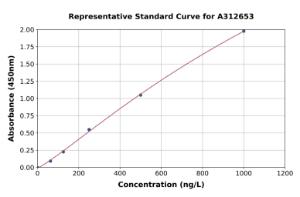 Representative standard curve for Human CDH22 ELISA kit (A312653)