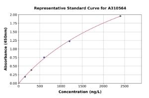 Representative standard curve for Human Frizzled 6 ELISA kit (A310564)