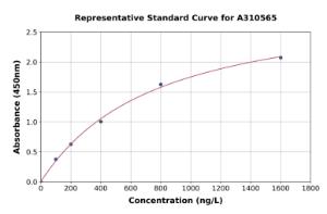 Representative standard curve for Mouse Syndecan 2/HSPG ELISA kit (A310565)