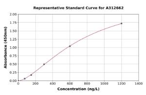 Representative standard curve for Human ST3Gal I ELISA kit (A312662)