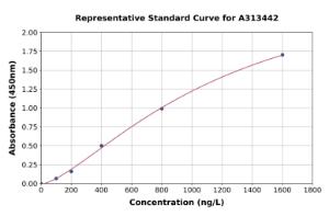 Representative standard curve for human NOX2/Gp91phox ELISA kit (A313442)