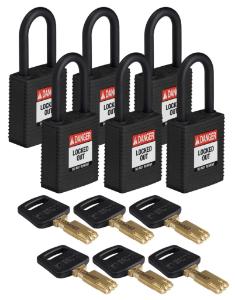 6 Padlock nylon black 38PL