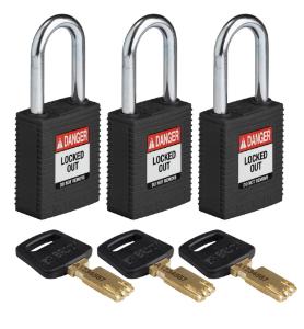 3 Padlock nylon black 38ST