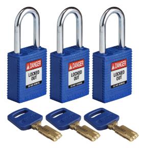 3 Padlock nylon blue 38ST