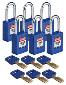 6 Padlock nylon blue 38ST