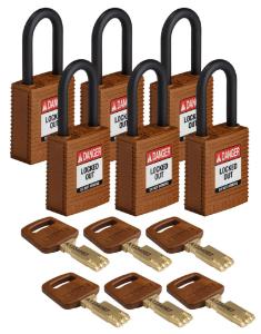 6 Padlock nylon brown 38PL