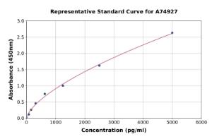 Representative standard curve for Rat PD-L1 ELISA kit (A74927)