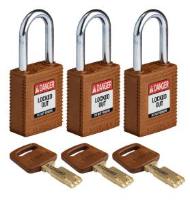 3 Padlock nylon brown 38ST