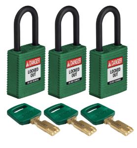 3 Padlock nylon green 38PL