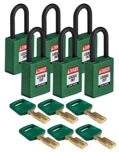 6 Padlock nylon green 38PL