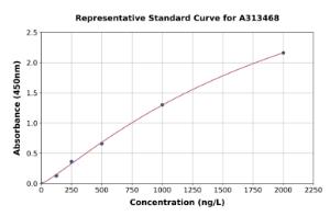 Representative standard curve for human RAB27B ELISA kit (A313468)