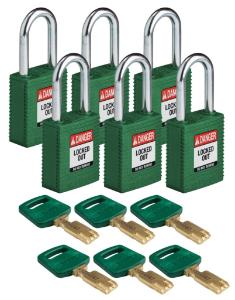 6 Padlock nylon green 38ST