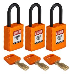 3 Padlock nylon orange 38PL