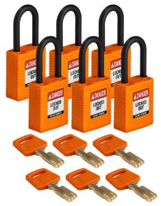 6 Padlock nylon orange 38PL