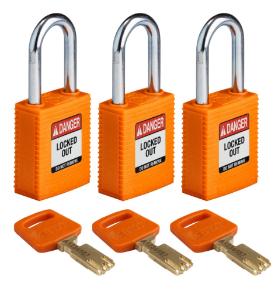 3 Padlock nylon orange 38ST