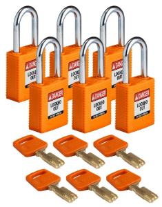 6 Padlock nylon orange 38ST