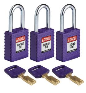 3 Padlock nylon purple 38ST