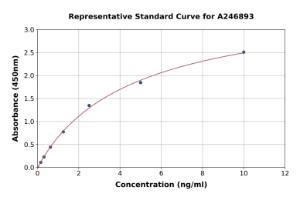 Representative standard curve for Human RTN3/HAP ELISA kit (A246893)