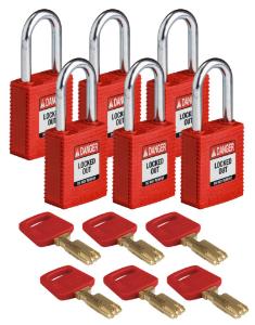 6 Padlock nylon red 38ST