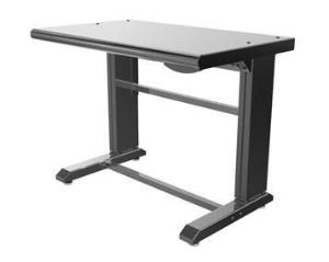 Height adjust table on leveler legs