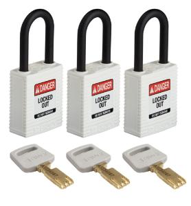 3 Padlock nylon white 38PL