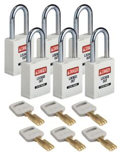 6 Padlock nylon white 38ST