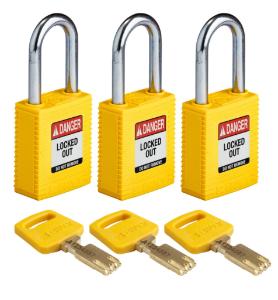 3 Padlock nylon yellow 38ST