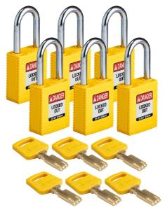 6 Padlock nylon yellow 38ST