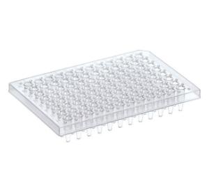 Plaques de détection PCR, 96&nbsp;puits, à demi-jupe, pont plat, Thermo-Fast®