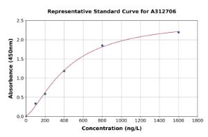 Representative standard curve for Human GRK5 ELISA kit (A312706)